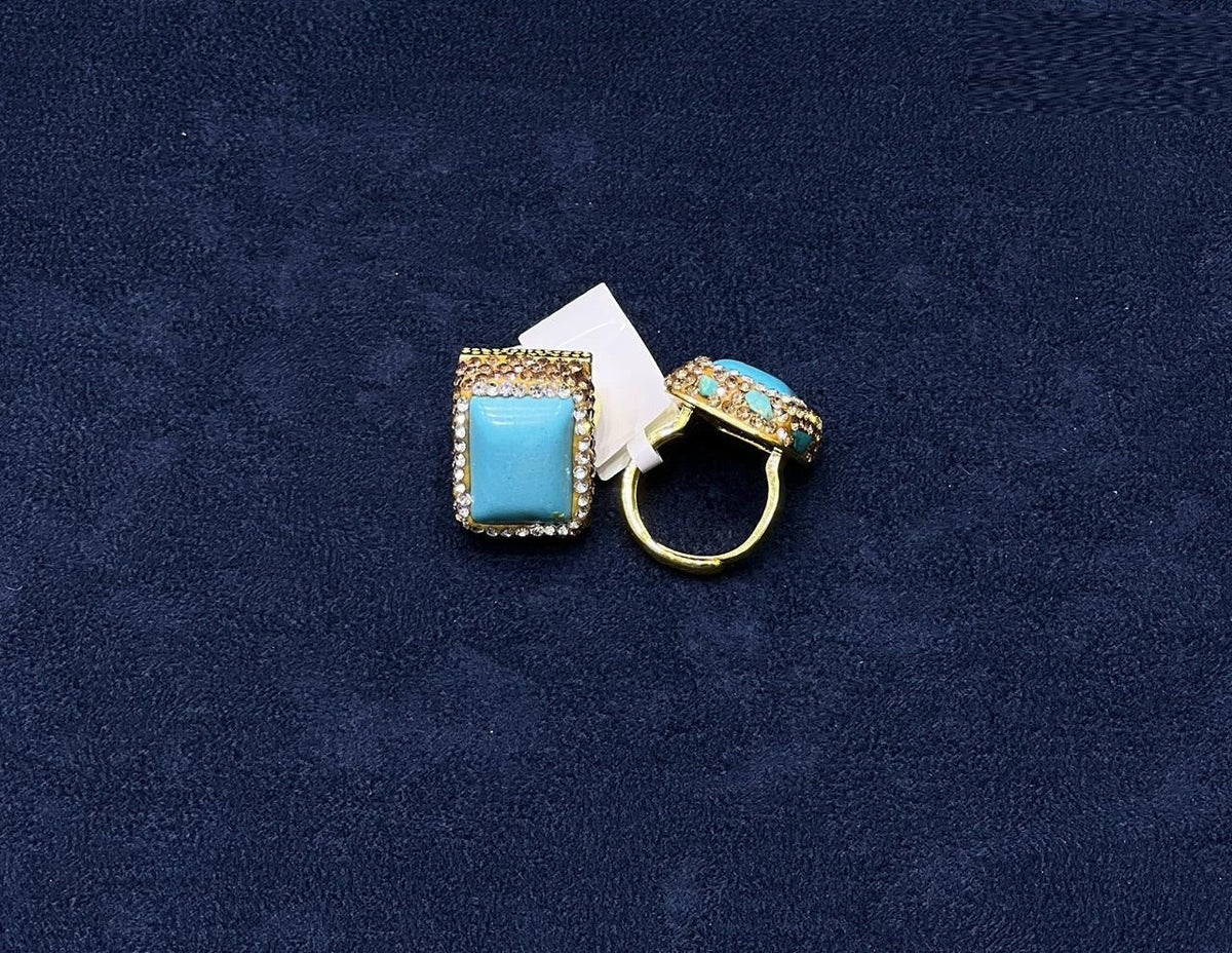 Rectangular Crystal Statement Ring